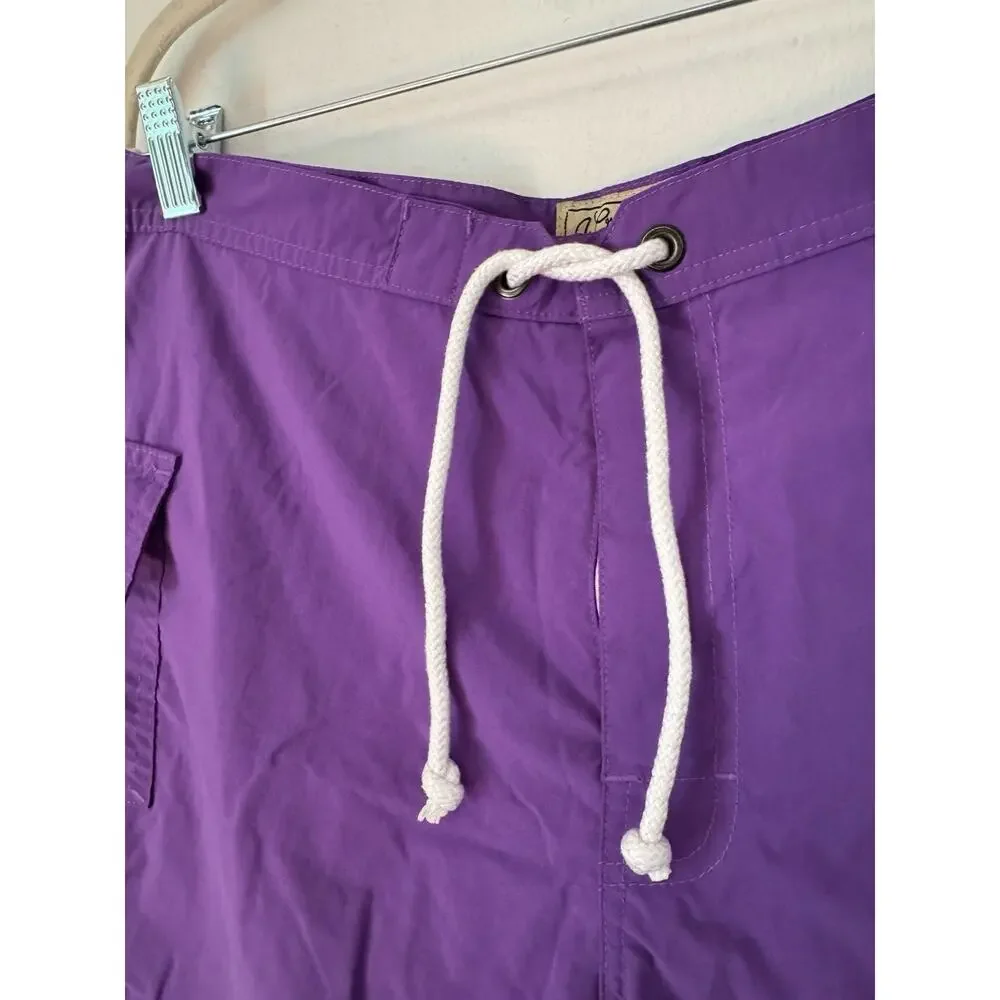 J. Crew The Original Shortboard Swim Trunks Men’s Size 35 Purple Mesh Lined